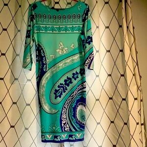 Elegant Green Paisley Dress